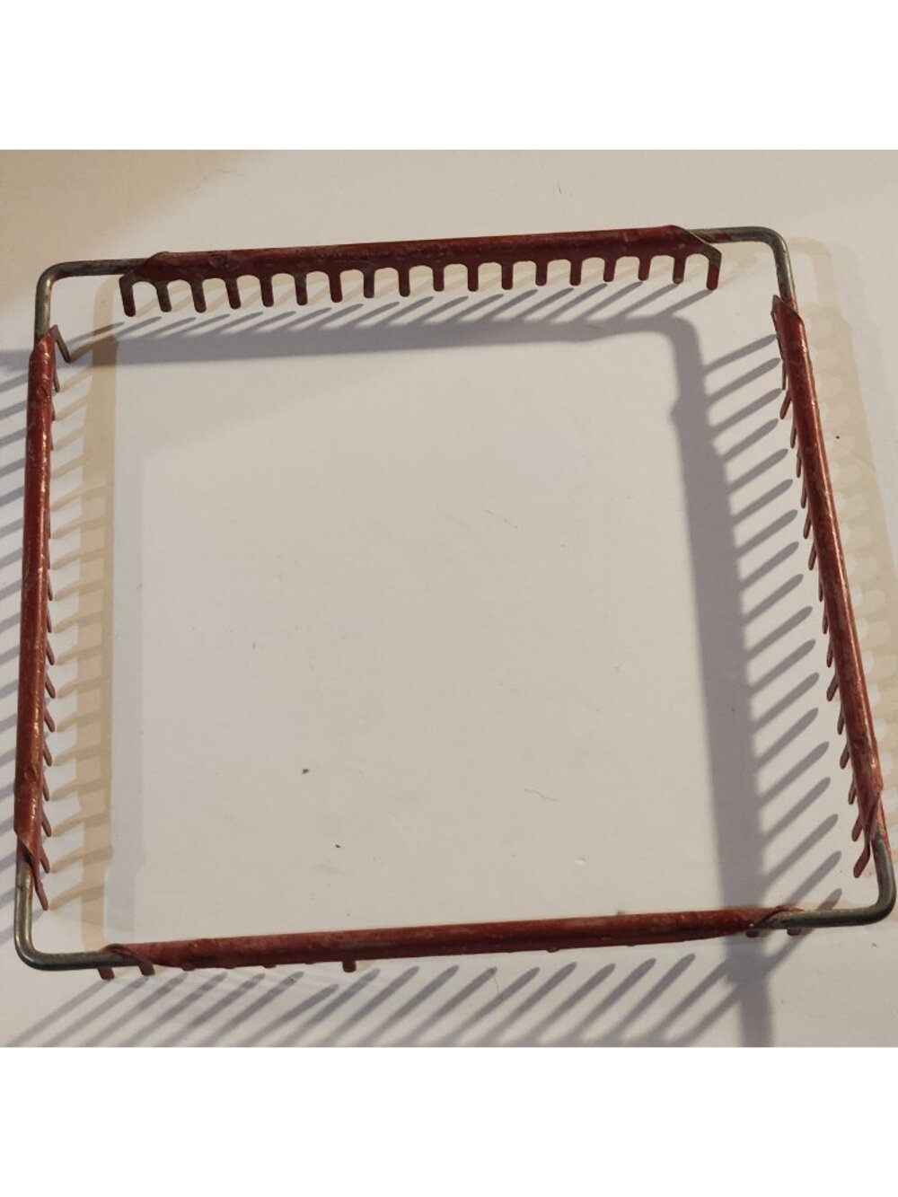 Vintage Retro Red Weaving Looper Loom Frame to Make Loop Woven Pot Holder